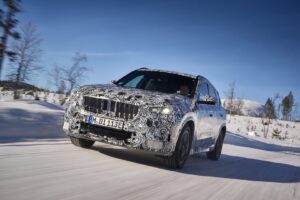 BMW iX1 testing in Sweden front