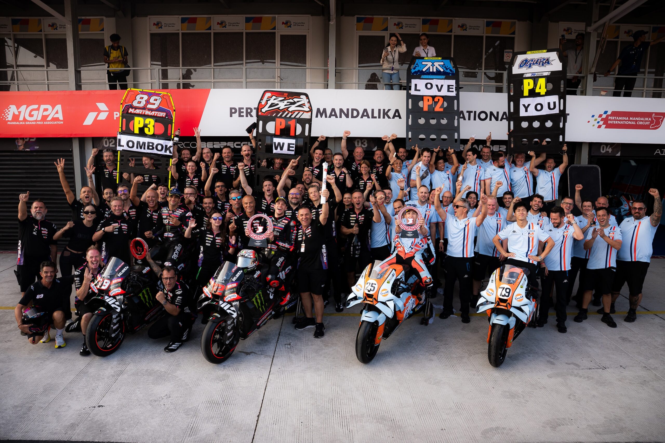 Aprilia Makes MotoGP History with Mandalika Top-Four Sweep